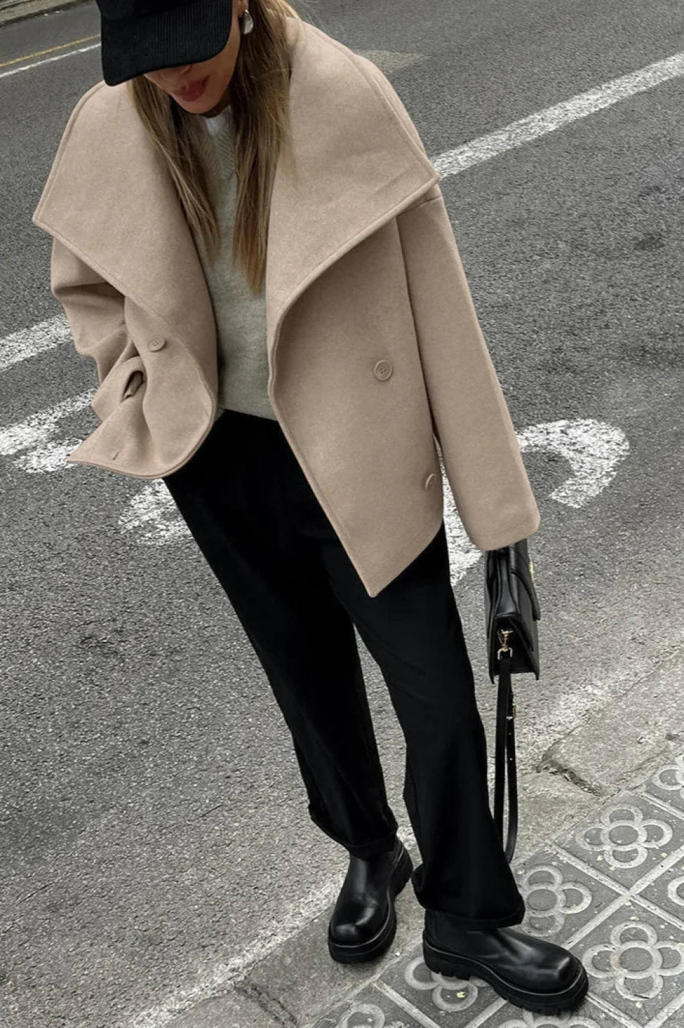 Thick Wool Blend Commuter Coat