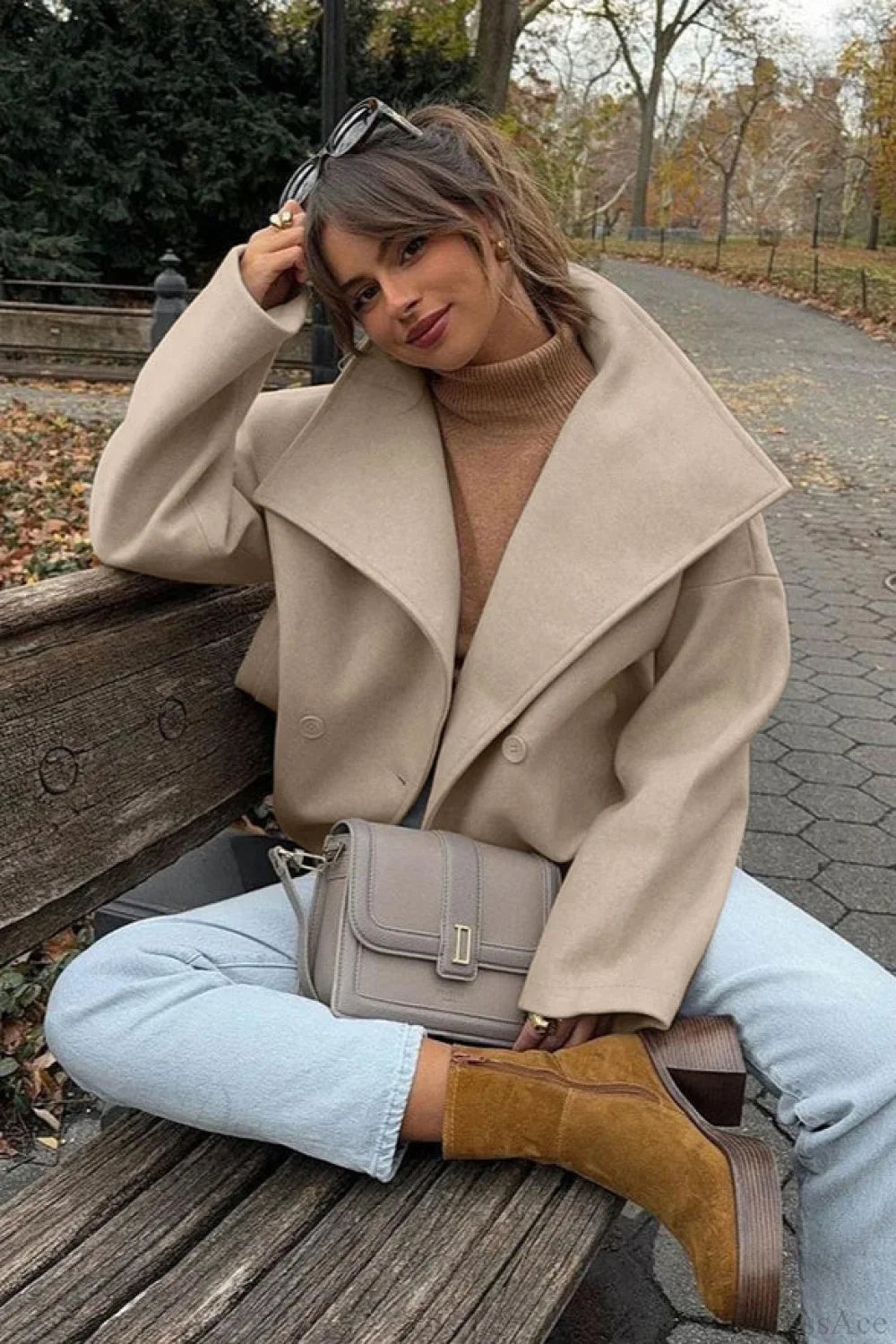 Thick Wool Blend Commuter Coat