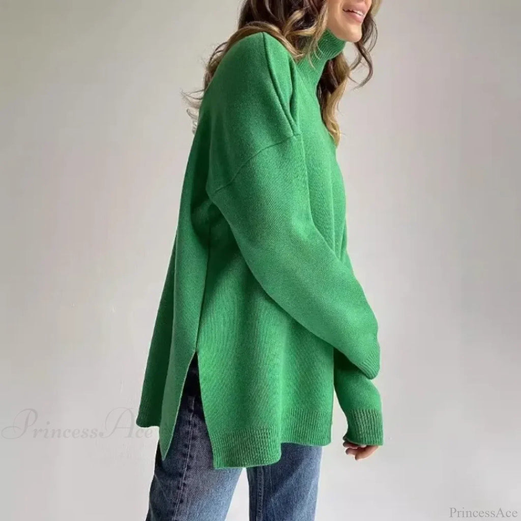 Turtleneck Casual Long-Sleeved Knitted Sweater