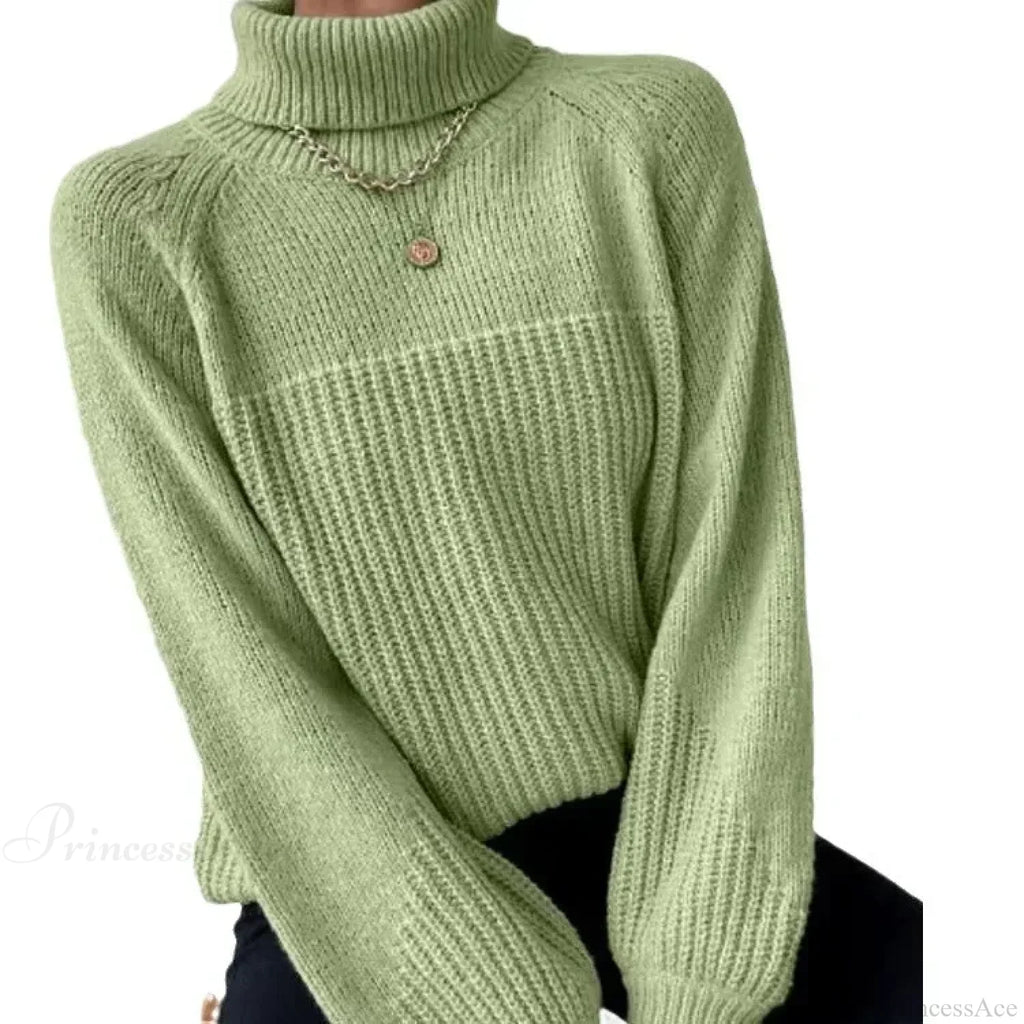 Turtleneck Cross Jacquard Sweater