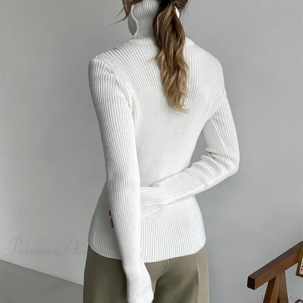 Turtleneck Slim Pullover Long Sleeve Sweater
