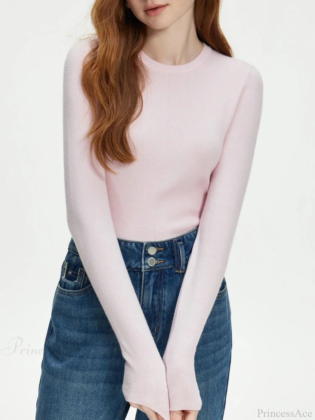 Versatile Round Neck Knitted Sweater