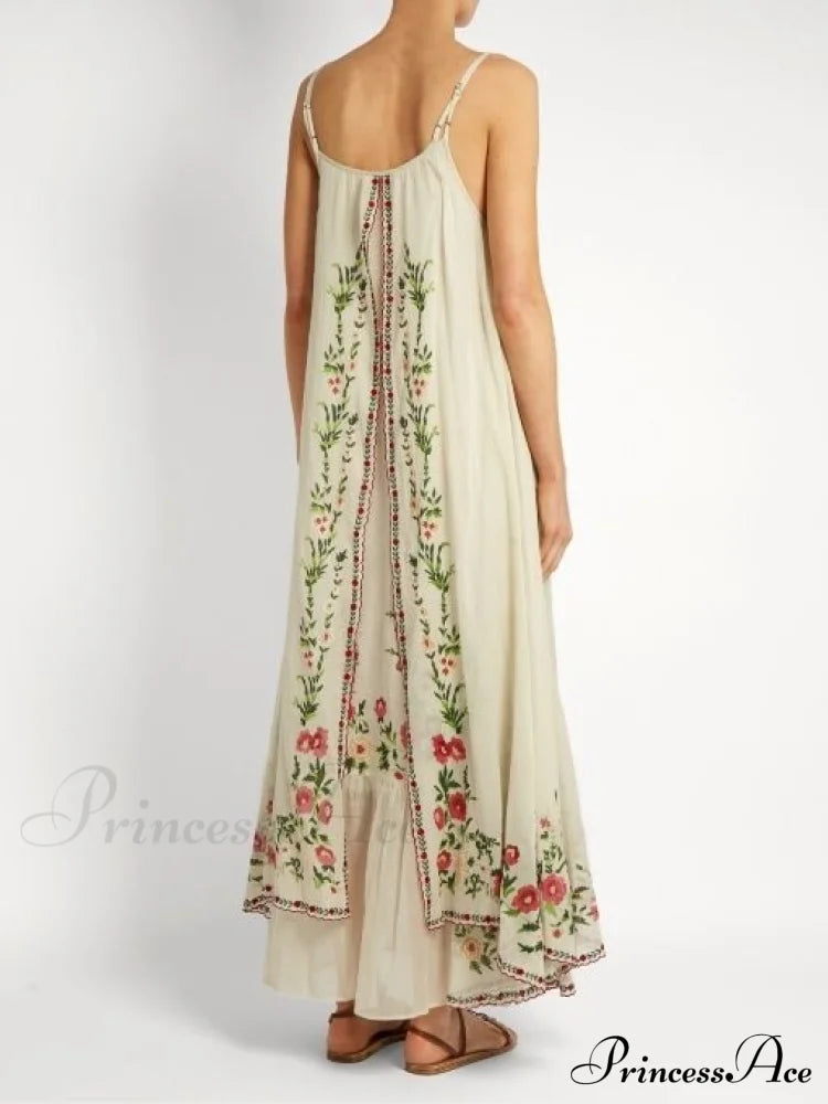 Vintage Spaghetti Strap Sleeveless Elegant Long Maxi Dress